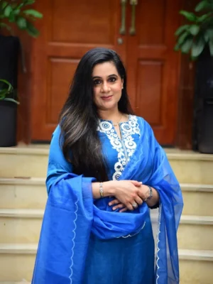 Blue thread Embroidery suit