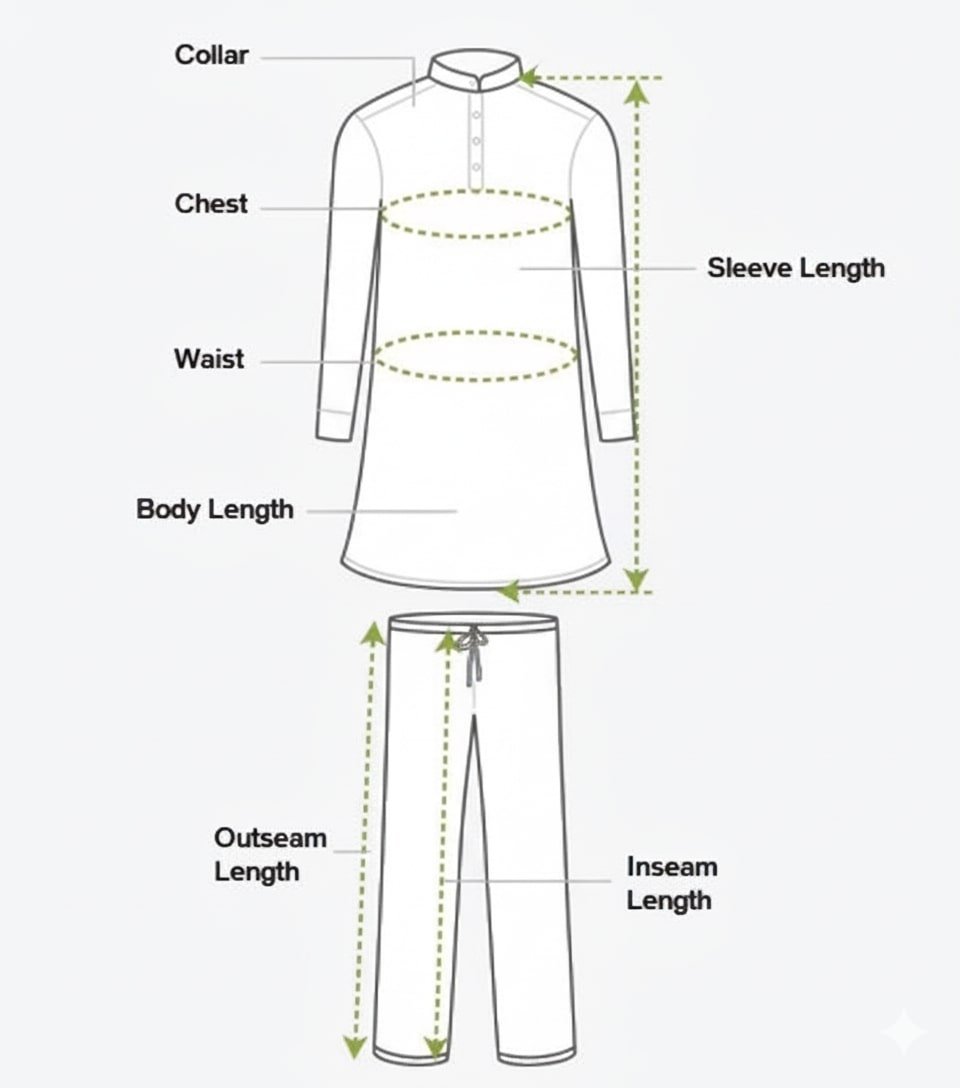 Men's Kurta Set Size Guide
